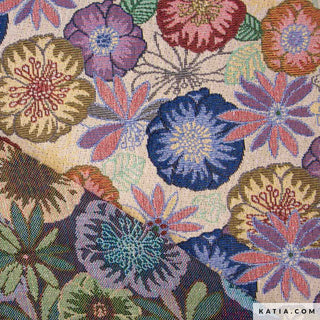 Jacquard Canvas - bloemen - Katia Fabrics