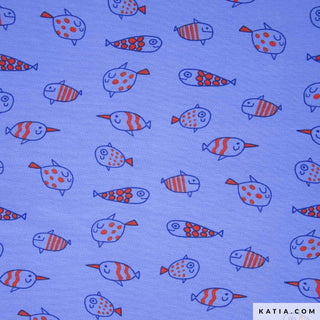 Katoentricot - happy fish - Katia Fabrics