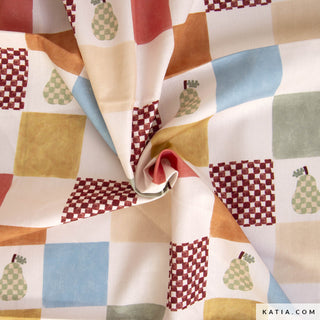 Popeline - geruit - mozaïek - Katia Fabrics