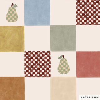 Popeline - geruit - mozaïek - Katia Fabrics