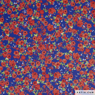 Popeline - happy flowers - Katia Fabrics