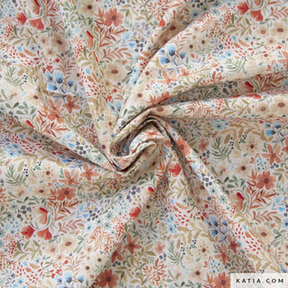 Popeline - fijne bloemen - herfst - Katia Fabrics