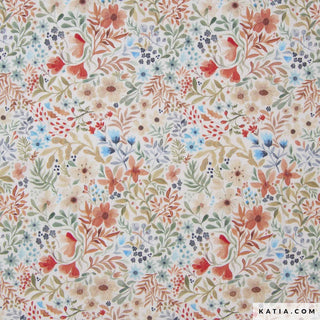 Popeline - fijne bloemen - herfst - Katia Fabrics