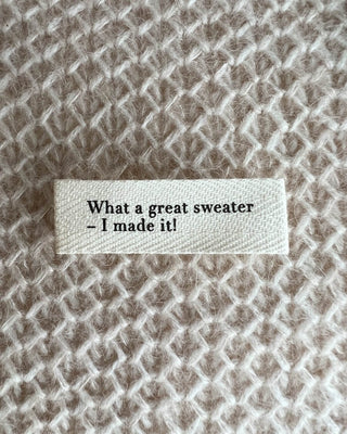 Naailabel - What a great sweater - I made it! - PetiteKnit