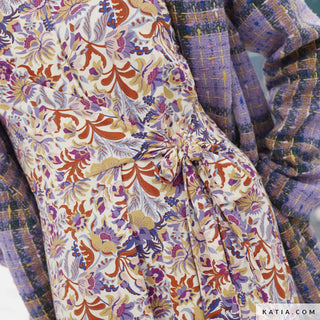 Viscosetricot - gebloemd - purple rights - Katia Fabrics