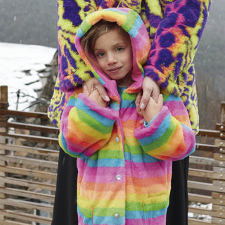 Fluffy - strepen - regenboog - Katia Fabrics