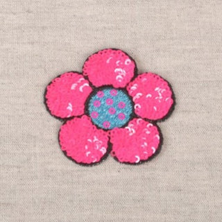 Applicatie - Fluo bloem met pailletten