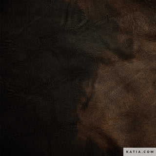 Leer - koeienhuid - zwart en bruin - Katia Fabrics