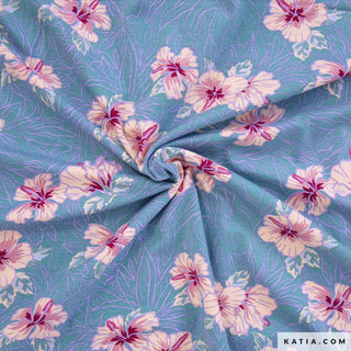 Viscosetricot - gebloemd - hibiscus - Katia Fabrics