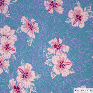 Viscosetricot - gebloemd - hibiscus - Katia Fabrics